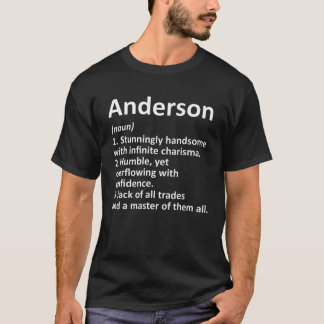 ANDERSON Definition Funny Surname Family Birthday T-Shirt