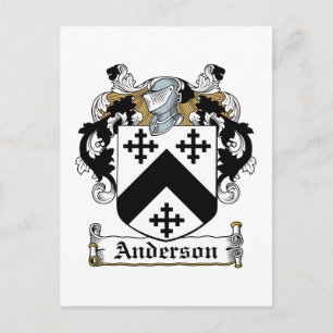 Anderson Family Crest Postcard