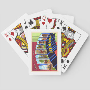 Anderson Indiana IN Vintage Large Letter Postcard Playing Cards