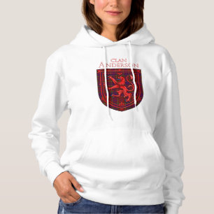 Anderson of Kinnedear Red Tartan Scottish Plaid Hoodie