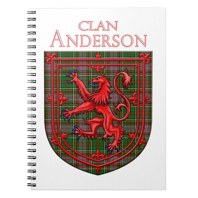 Anderson of Kinnedear Tartan Scottish Plaid Notebook (Front)