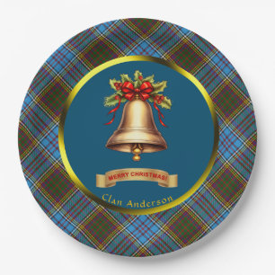 Anderson Tartan Personalised Christmas Paper Plate