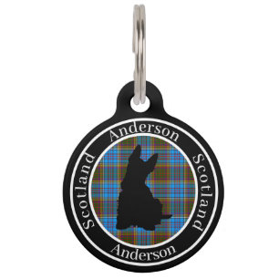Anderson Tartan & Scottie Dog Personalized Pet Tag