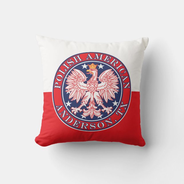 Anderson Texas Polish American Eagle Cushion (Front)
