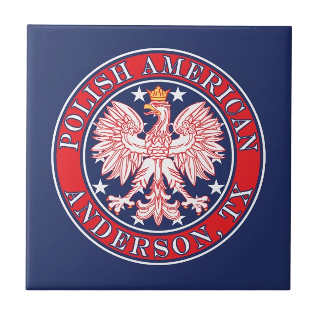 Anderson Texas Polish American Eagle Tile (Front)