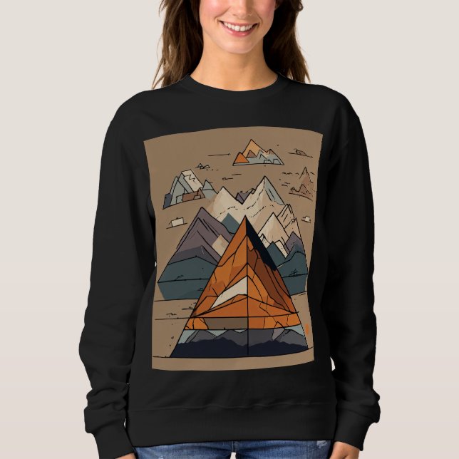 Andes Mons Geometric Nature – Black Women's Shirt (Front)