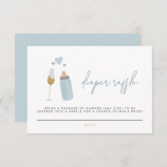 ANDI Blue Poppin' Bottles Diaper Raffle Card (Front/Back)