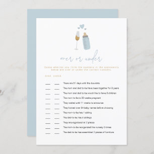 ANDI Blue Poppin' Bottles Over or Under Baby Game Invitation