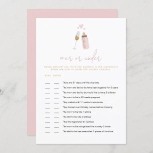 ANDI Pink Poppin' Bottles Over or Under Baby Game Invitation