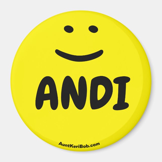 ANDI yellow smile magnet (Front)