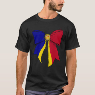 Andorra Andorran Pride Flag Girl Coquette Bow Ribb T-Shirt