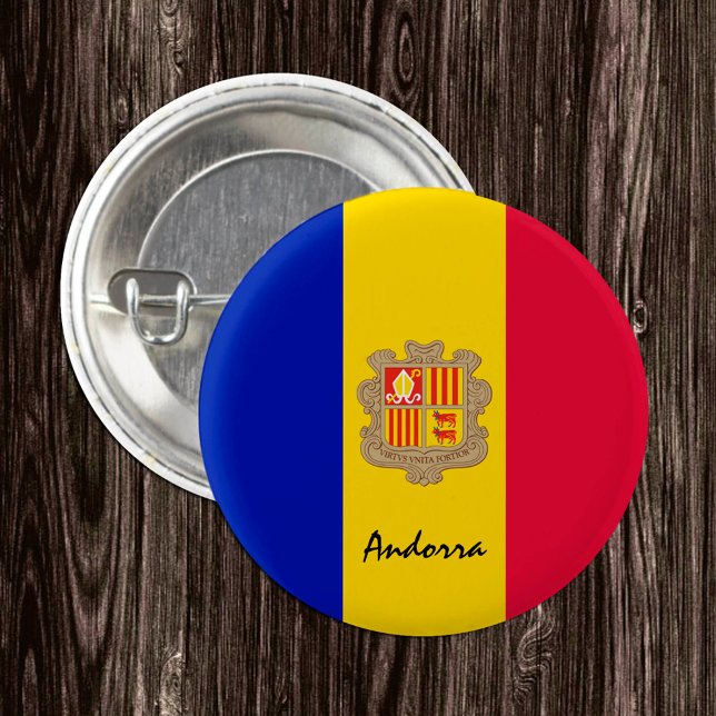 Andorra button, patriotic Andorran Flag fashion 3 Cm Round Badge (Creator Uploaded)
