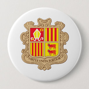 Andorra Coat of Arms 10 Cm Round Badge