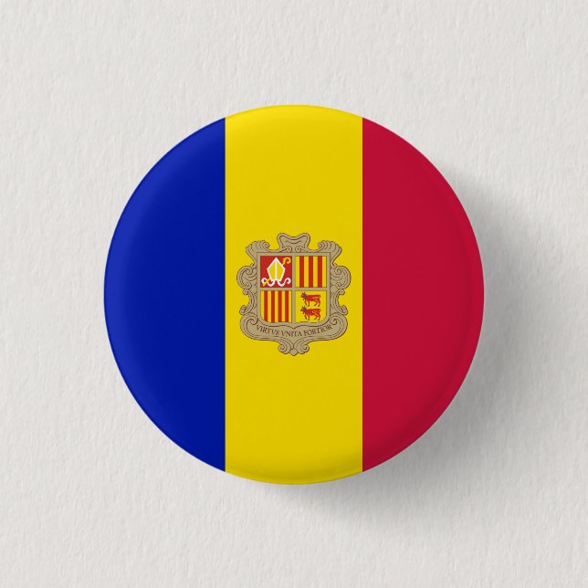 Andorra Flag 3 Cm Round Badge (Front)