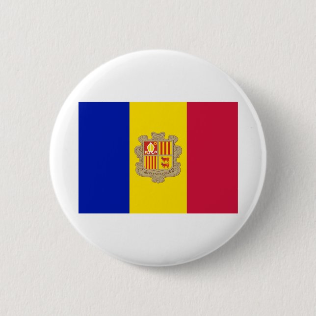 Andorra Flag 6 Cm Round Badge (Front)