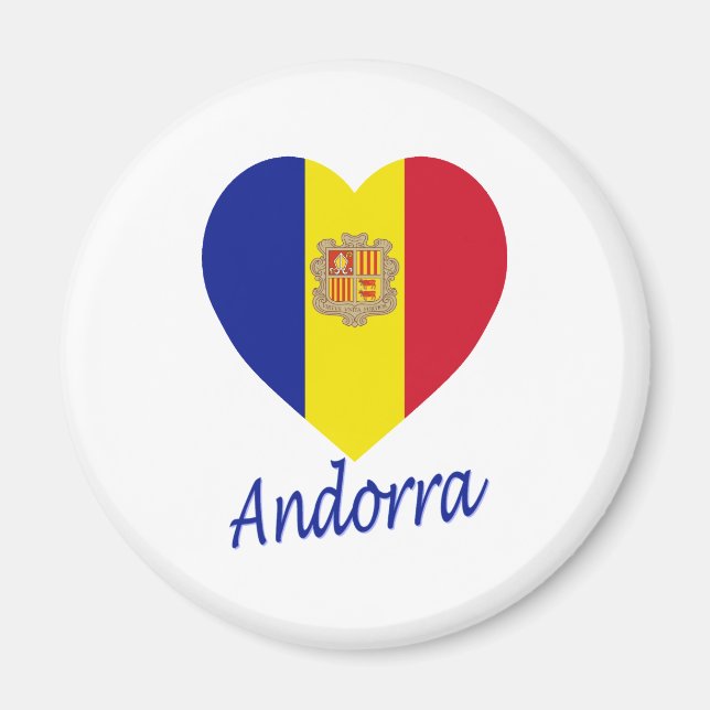 Andorra Flag Heart Magnet (Front)