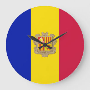 Andorra Flag Large Clock
