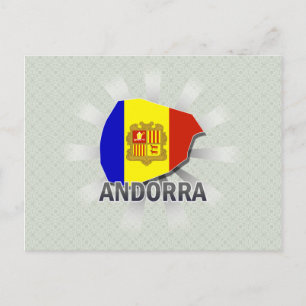 Andorra Flag Map 2.0 Postcard