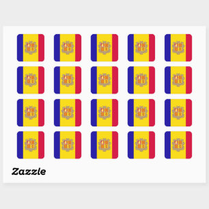 Andorra flag square sticker