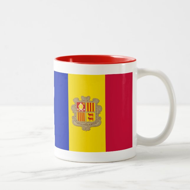 Andorra flag Two-Tone coffee mug (Right)
