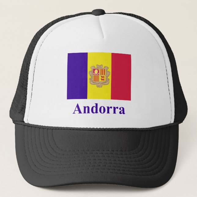 Andorra Flag with Name Trucker Hat (Front)