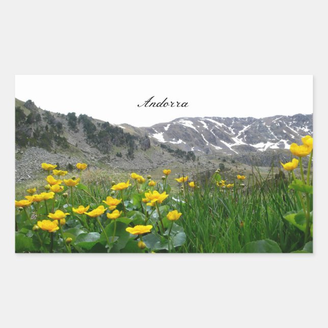 Andorra landscape rectangular sticker (Front)