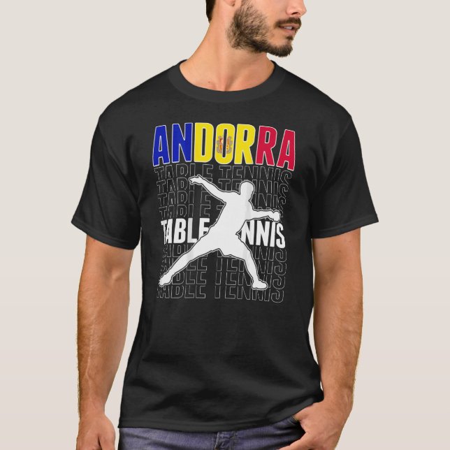 Andorra Ping Pong   Andorran Table Tennis Supporte T-Shirt (Front)