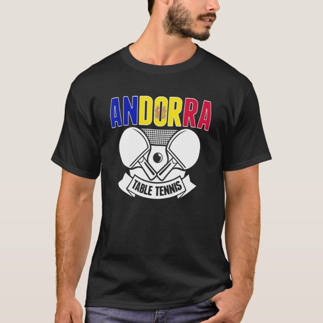 Andorra Ping Pong   Andorran Table Tennis Supporte T-Shirt (Front)