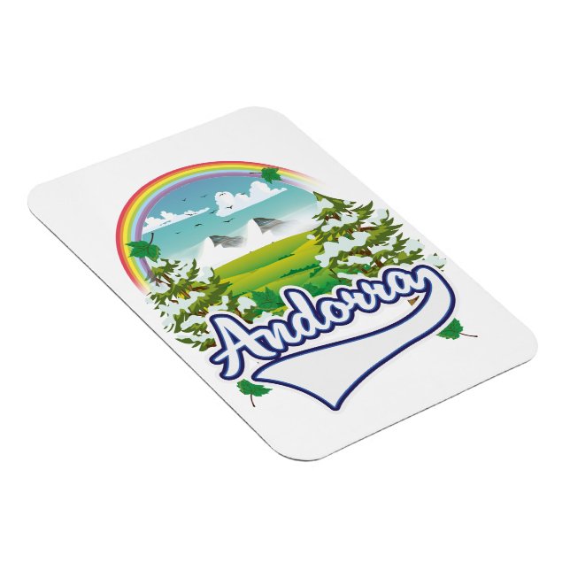 Andorra retro travel logo magnet (Right Side)