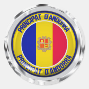 Andorra Round Emblem Classic Round Sticker