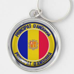 Andorra Round Emblem Key Ring
