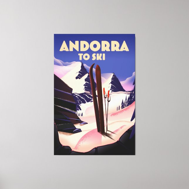 Andorra ski poster. canvas print (Front)