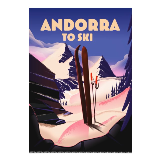 Andorra ski poster. photo print (Front)