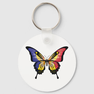 Andorra Swallowtail Butterfly Flag Sticker Key Ring