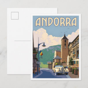 Andorra Vintage Art Travel Postcard