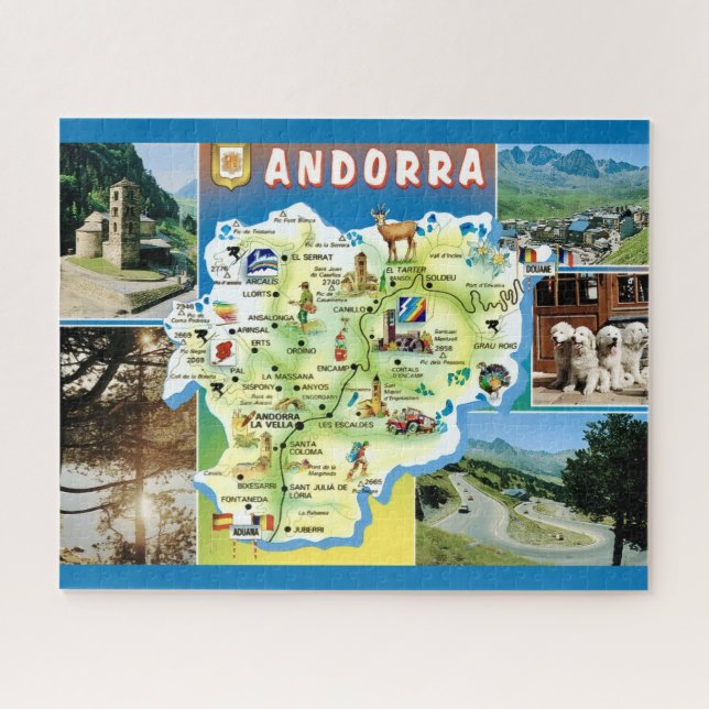 Andorra Vintage Map  Jigsaw Puzzle (Horizontal)