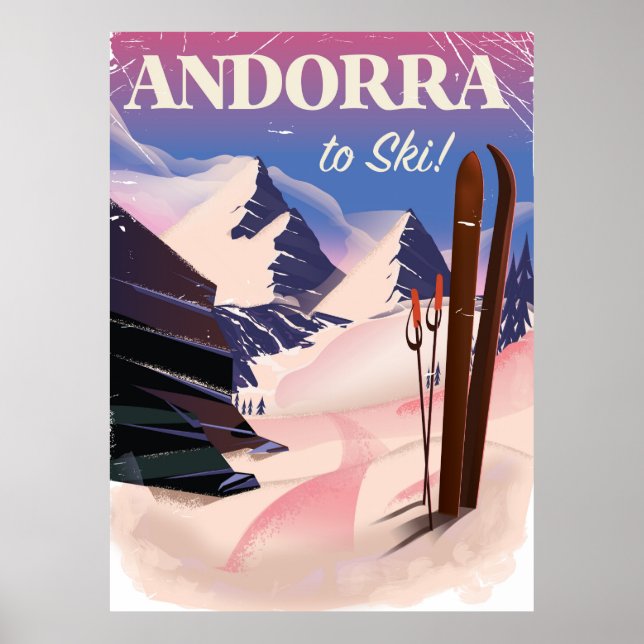 Andorra vintage Ski poster (Front)