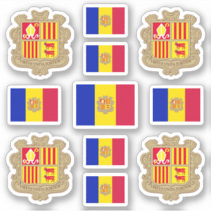 Andorran state symbols / coat of arms and flag
