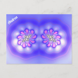 ANDREA ~ 3D Fractal Design ~ Pink Blue Mauve ~ Postcard