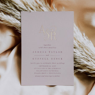 ANDREA Burgundy Blush Pink Rose Gold Foil Wedding