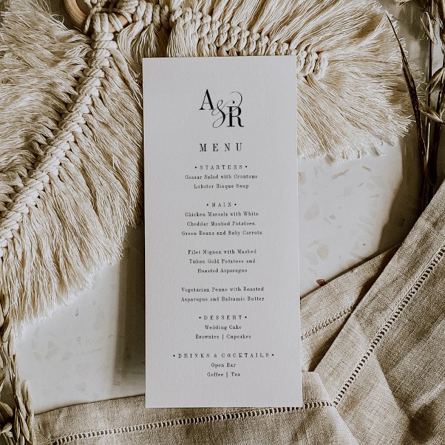 ANDREA Classic Elegant Formal Fancy Unique Wedding Menu (ANDREA Classic Elegant Formal Fancy Unique Wedding Menu)