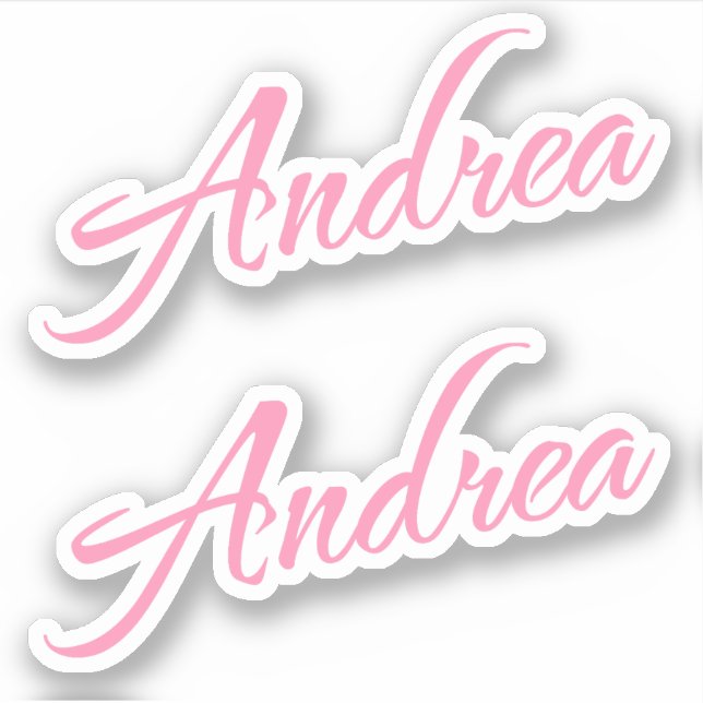 Andrea Decorative Name in Pink x2 Sticker (Front)