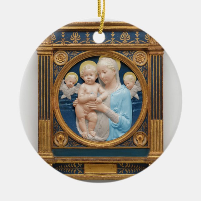 Andrea Della Robbia c1485 Madonna and Child  Ceramic Tree Decoration (Front)