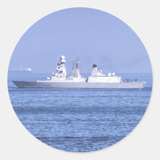 Andrea Doria Italian Destroyer Classic Round Sticker (Front)