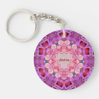 ANDREA ~ Green Mauve Pink Shades ~ Keychain