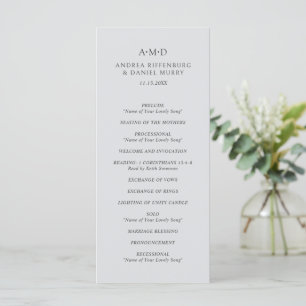 Andrea Grey Elegant Wedding Programme