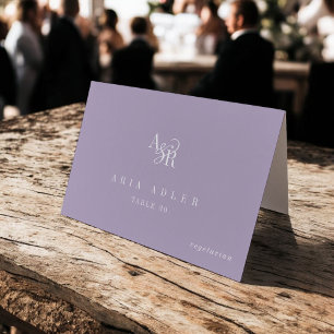 ANDREA Lavender Purple Minimal Wedding Place Cards