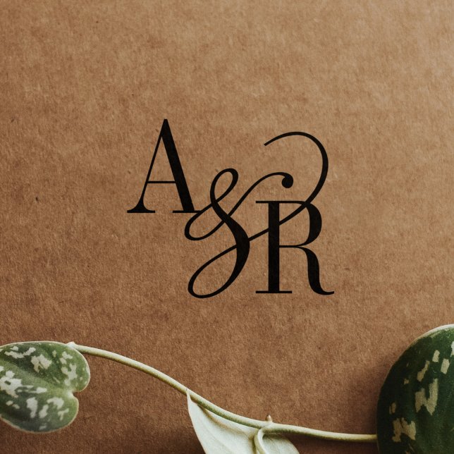 ANDREA Monogram Chic Modern Wedding Rubber Stamps (ANDREA Monogram Chic Modern Wedding Rubber Stamps)