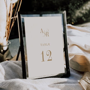 ANDREA Neutral Gold Cream Wedding Table Numbers