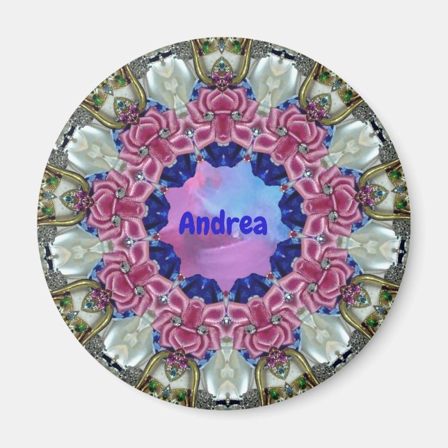 ANDREA ~ Personalized Easter Pattern Fractal ~  Magnet (Front)